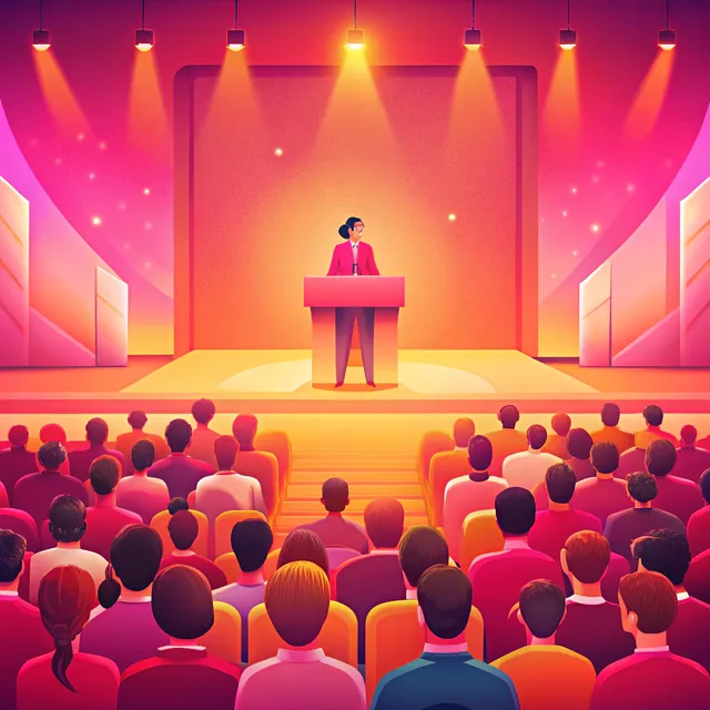 Social media speaker on stage